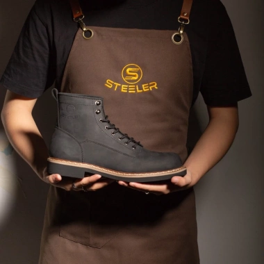 Giày boot nam da bò sáp sáng dạ cổ cao LINEMAN Đen Steeler - đế khâu workwear giảm giá 19% Giày boot nam da bò sáp sáng dạ cổ cao LINEMAN Đen Steeler - đế khâu workwear giảm giá 19%