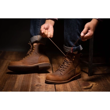 Giày boot nam da bò sáp sáng dạ cổ cao LINEMAN Đen Steeler - đế khâu workwear giảm giá 19% 5 Giày boot nam da bò sáp sáng dạ cổ cao LINEMAN Đen Steeler - đế khâu workwear giảm giá 19% 5