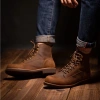 Giày boot nam da bò sáp sáng dạ cổ cao LINEMAN Đen Steeler - đế khâu workwear giảm giá 19% 6