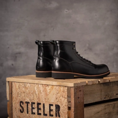 Giày boot nam da bò sáp sáng dạ cổ cao LINEMAN Đen Steeler - đế khâu workwear giảm giá 19% 8 Giày boot nam da bò sáp sáng dạ cổ cao LINEMAN Đen Steeler - đế khâu workwear giảm giá 19% 8
