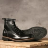 Giày boot nam da bò sáp sáng dạ cổ cao LINEMAN Đen Steeler - đế khâu workwear giảm giá 19% 12