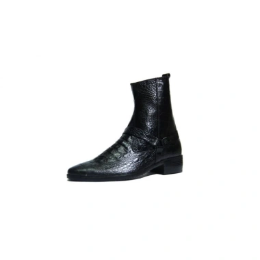 Giày boot nam da bò thật in vân cá sấu - Bảo hành 12 tháng, giá 2,759,250₫