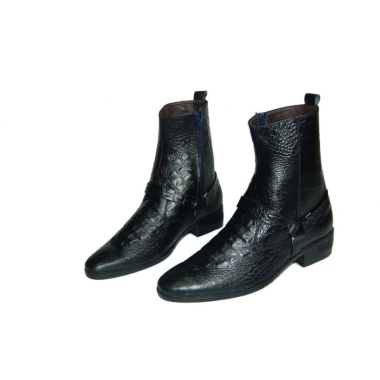 Giày boot nam da bò thật in vân cá sấu - Bảo hành 12 tháng, giá 2,759,250₫