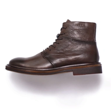 Giày boot nam da thật màu đen và nâu fade, cao cổ, khóa kéo, phong cách công sở