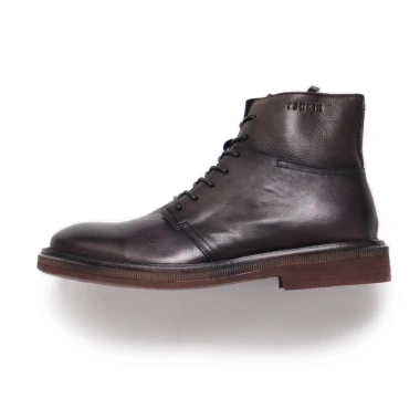 Giày boot nam da thật màu đen và nâu fade, cao cổ, khóa kéo, phong cách công sở