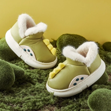 Giày bốt CHEERFUL MARIO đệm nhung dày dặn hình khủng long thời trang ấm áp mùa đông cho bé trai & bé gái 3