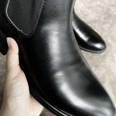Giày Bốt Nam Chelsea Boots DA Bò Cao Cấp, Mũi Tròn, Đế Cao Su, BH 12 Tháng