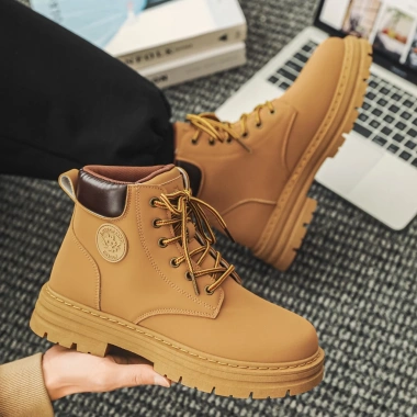 Giày bốt nam nữ cổ cao Martin Boots Ngựa Vàng Vui Vẻ tăng chiều cao chính hãng giảm giá