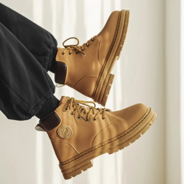 Giày bốt nam nữ cổ cao Martin Boots Ngựa Vàng Vui Vẻ tăng chiều cao chính hãng giảm giá