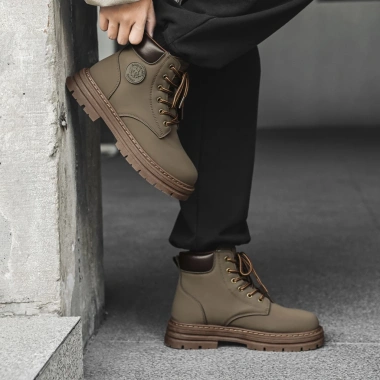 Giày bốt nam nữ Martin Boots Enter Dragon cổ cao Ngựa Nâu Vui Vẻ tăng chiều cao 2.026 7 Giày bốt nam nữ Martin Boots Enter Dragon cổ cao Ngựa Nâu Vui Vẻ tăng chiều cao 2.026 7