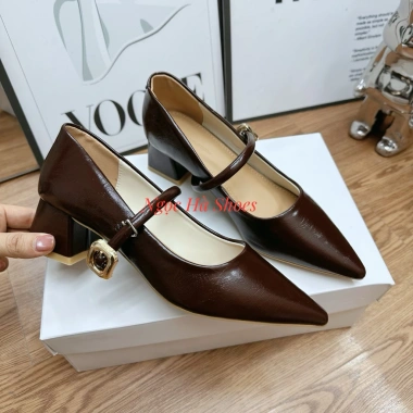 Giày búp bê cao gót nữ mũi nhọn quai ngang gót 5p – Ngọc Hà Shoes giảm giá 23k 5