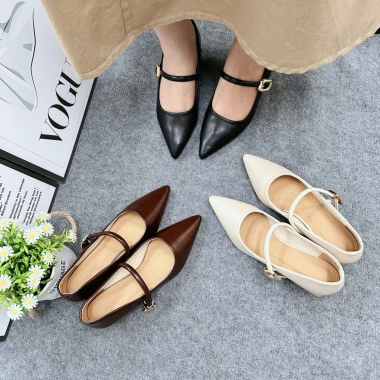 Giày búp bê cao gót nữ mũi nhọn quai ngang gót 5p – Ngọc Hà Shoes giảm giá 23k 8