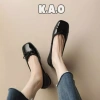 Giày Búp Bê Da Bóng Gót Dày Mũi Vuông Đính Nơ Đỏ Vàng - Thời Trang Nữ Giá 200k - Hải Anh Shoes 2