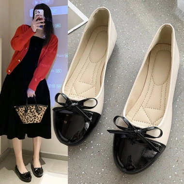 Giày búp bê da bóng mũi tròn đính nơ xinh M1 - Sẵn hàng, giảm 23% chỉ 162.000đ