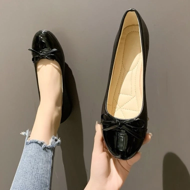 Giày búp bê da bóng mũi tròn đính nơ xinh M1 - Sẵn hàng, giảm 23% chỉ 162.000đ