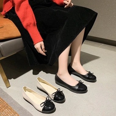 Giày búp bê da bóng mũi tròn đính nơ xinh M1 - Sẵn hàng, giảm 23% chỉ 162.000đ