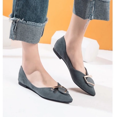 Giày Búp Bê Da Lộn Mũi Nhọn Đế Bằng Thanh Lịch Nữ Size 33-44 Giá chỉ 538.594 VND 6