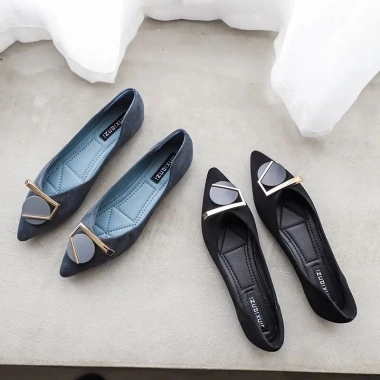 Giày Búp Bê Da Lộn Mũi Nhọn Đế Bằng Thanh Lịch Nữ Size 33-44 Giá chỉ 538.594 VND 7
