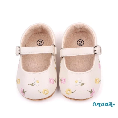 Giày Búp Bê Da PU Thêu Hoa Xinh Xắn Cho Bé Gái - Chỉ 115.344 VND