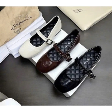 Giày Búp Bê Đế Bệt Da Mềm Đai Ngang - Mũi Nơ Hoa Trà, phong cách công sở du lịch, chỉ 225.000 VND 9