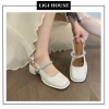 Giày búp bê hở gót đế cao 3p 5p quai ngang bít mũi - Thoải mái, giá chỉ 160.000₫