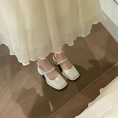 Giày búp bê hở gót đế cao 3p 5p quai ngang bít mũi - Thoải mái, giá chỉ 160.000₫ 3