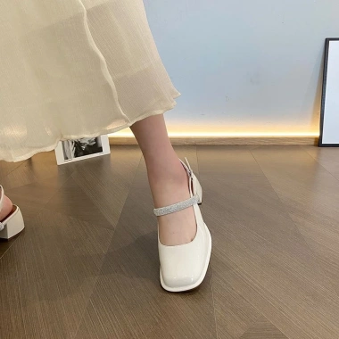 Giày búp bê hở gót đế cao 3p 5p quai ngang bít mũi - Thoải mái, giá chỉ 160.000₫ 4