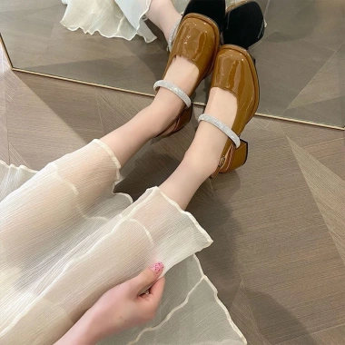 Giày búp bê hở gót đế cao 3p 5p quai ngang bít mũi - Thoải mái, giá chỉ 160.000₫ 8
