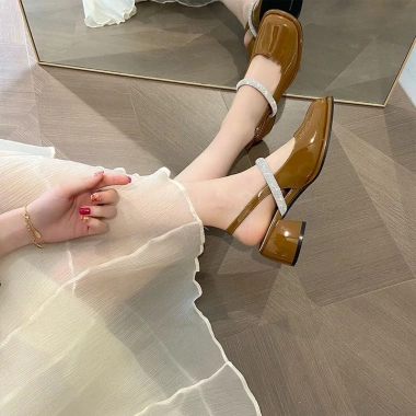 Giày búp bê hở gót đế cao 3p 5p quai ngang bít mũi - Thoải mái, giá chỉ 160.000₫ 9