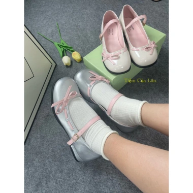 Giày búp bê Jennie tiểu thư mũi tròn da PU phong cách lolita 3cm Giá 350,000 VND 2