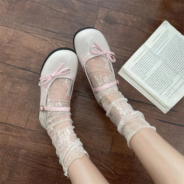 Giày búp bê Jennie tiểu thư mũi tròn da PU phong cách lolita 3cm Giá 350,000 VND 3