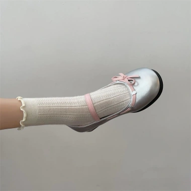 Giày búp bê Jennie tiểu thư mũi tròn da PU phong cách lolita 3cm Giá 350,000 VND 6