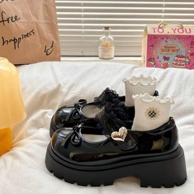 Giày búp bê Lobita nữ đế cao 4-5cm quai dán TIM phối REN thời trang cao cấp giảm còn 180.000₫ 7
