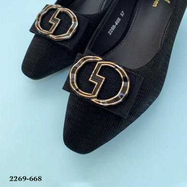 Giày búp bê MariQueen da nhung dập vân cao 2cm - Giày công sở sang trọng, giá chỉ 157.500₫