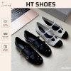 Giày búp bê Mary Jane da bóng quai khóa, đế bệt 1cm, cá tính, giá 273k
