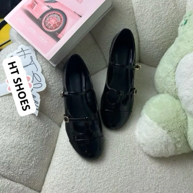 Giày búp bê Mary Jane da bóng quai khóa, đế bệt 1cm, cá tính, giá 273k 8