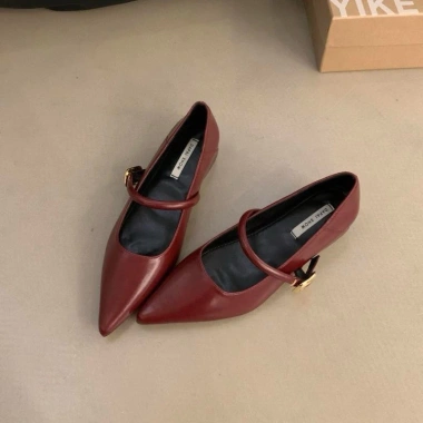 Giày búp bê Mary Jane mũi nhọn, đế trong 4cm, khóa đón, size 35‑39, 199.999₫ 10