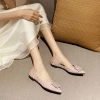 Giày Búp Bê Mũi Nhọn Đế Bằng Đính Ngọc Trai Giả Plus Size 34-44 Thời Trang 2.022 Nữ 5