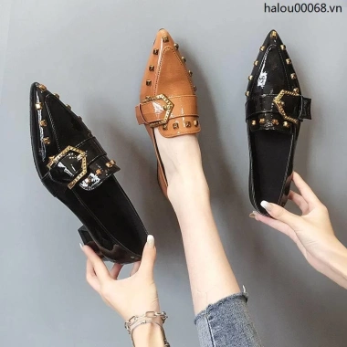 Giày Búp Bê Mũi Nhọn Đế Dày Một Hàng Nút Thời Trang Xuân 2.021 Giá 258.120₫