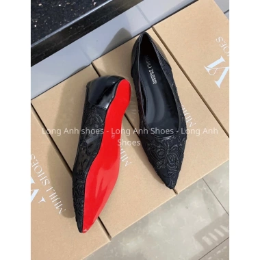 Giày búp bê mũi nhọn vải lưới thêu hoa đế đỏ cao cấp - Full box 410k 8 Giày búp bê mũi nhọn vải lưới thêu hoa đế đỏ cao cấp - Full box 410k 8