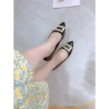 Giày Búp Bê Nữ Đế Bệt Mũi Nhọn Da Thật Phối Nơ Đá Da Mềm NUDDO NN220D 389k 8