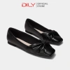 Giày búp bê nữ DILY mũi vuông đính nơ thanh lịch, đế bệt êm ái cao 1cm - 399.000₫