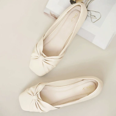 Giày búp bê nữ DILY mũi vuông đính nơ thanh lịch, đế bệt êm ái cao 1cm - 399.000₫ 5