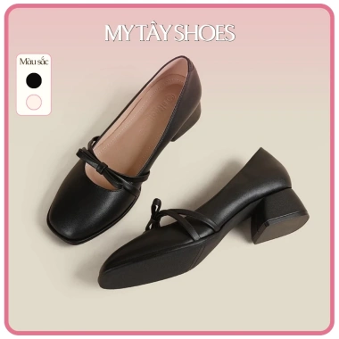 Giày búp bê nữ gót vuông 4p size 34-40 - Kịp Tết, nơ xinh xắn, giảm giá 399k