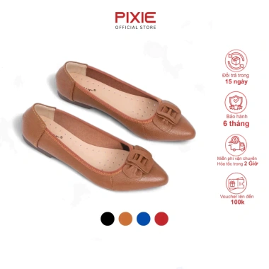 Giày Búp Bê Nữ Mũi Nhọn Da Thật Nơ Xếp Pixie P126 Giá 349k Thoải Mái Thời Trang