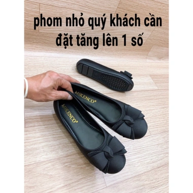 Giày búp bê nữ mũi tròn chất vải nơ kép bánh bèo phom nhỏ tăng 1size Giá 100k