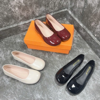 Giày búp bê nữ mũi tròn da bóng mềm, đế dẻo êm chân, size lớn hơn 1 giảm còn 129k