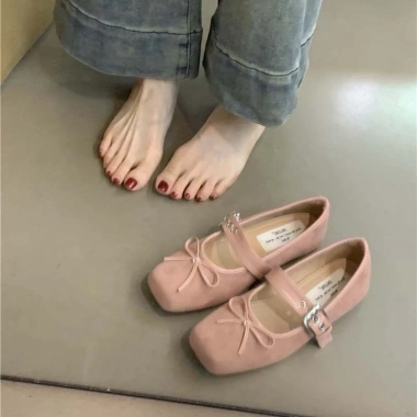 Giày búp bê nữ mũi vuông kiểu Mary Jane nơ xinh, đế bằng - Giá chỉ 139.000 VND 10