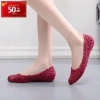 Giày Búp Bê Nữ Nhựa Họa Tiết Hoa Cao Cấp 3fashion - FreeShip, 400k, Tặng Nước Hoa 3