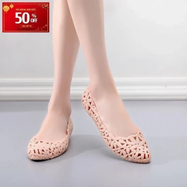 Giày Búp Bê Nữ Nhựa Họa Tiết Hoa Cao Cấp 3fashion - FreeShip, 400k, Tặng Nước Hoa